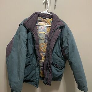 Vintage North Bay Men's Green and Gray Jacket